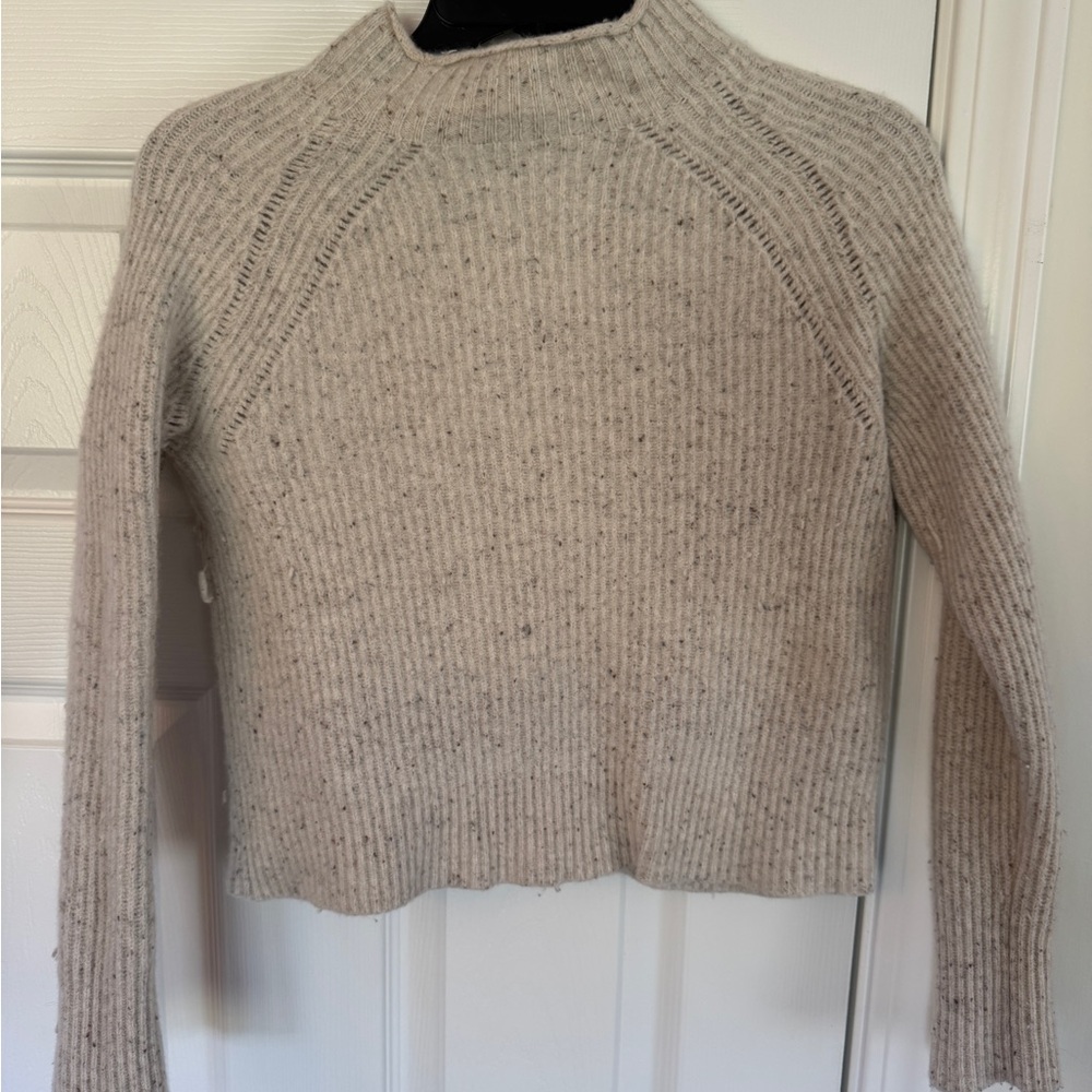 J. Crew Speckled Cream Turtleneck Sweater